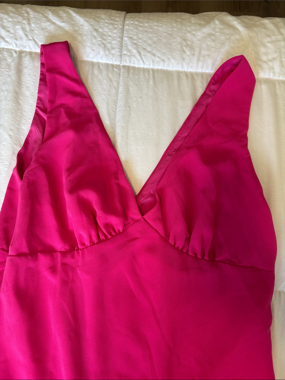 Fuchsia High Slit Ruffle Maxi Dress - Picture 3 of 3